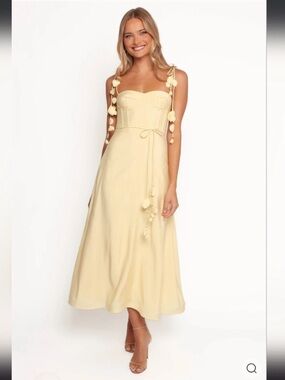 green emerald velvet dress Kleo Strapless Maxi Dress Yellow main image 1